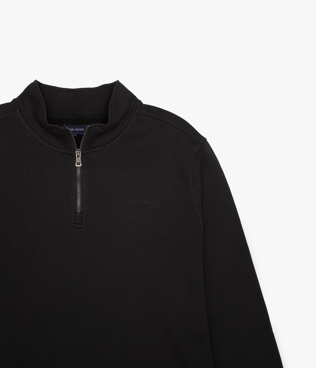 Polerón Hombre Algodón Half Zipper Teo Gris