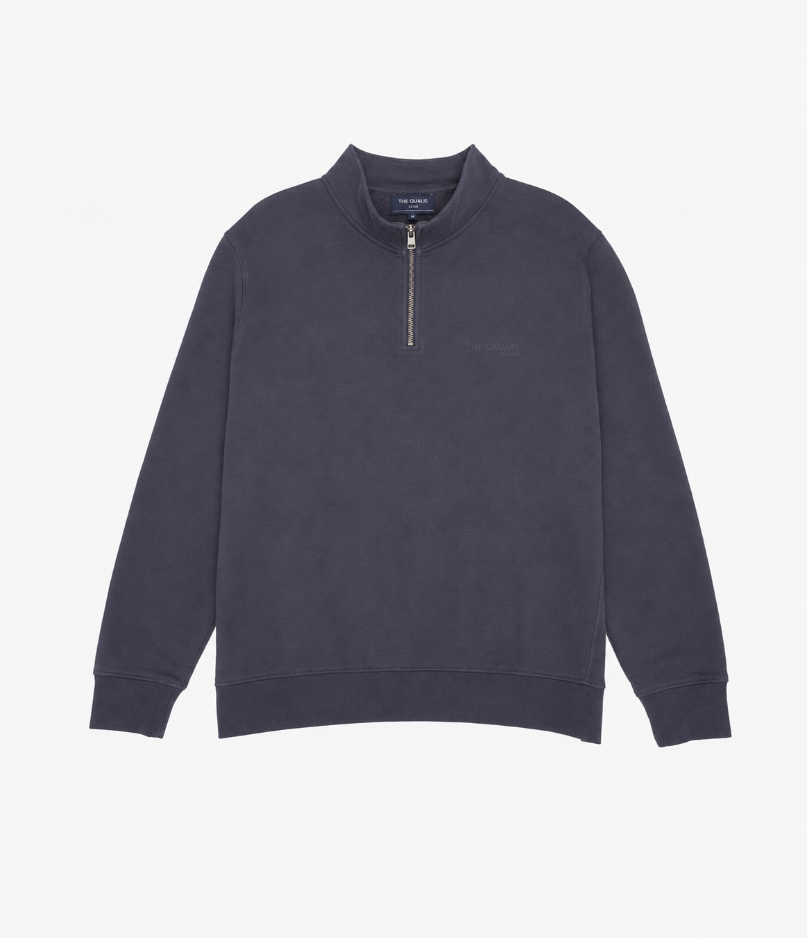 Polerón Hombre Algodón Half Zipper Teo Azul Marino