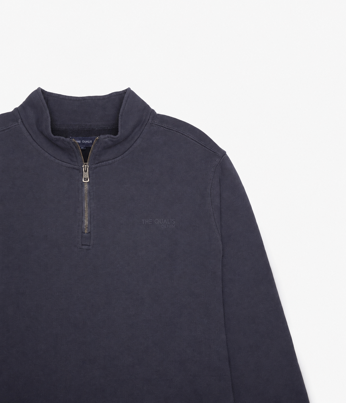 Polerón Hombre Algodón Half Zipper Teo Azul Marino