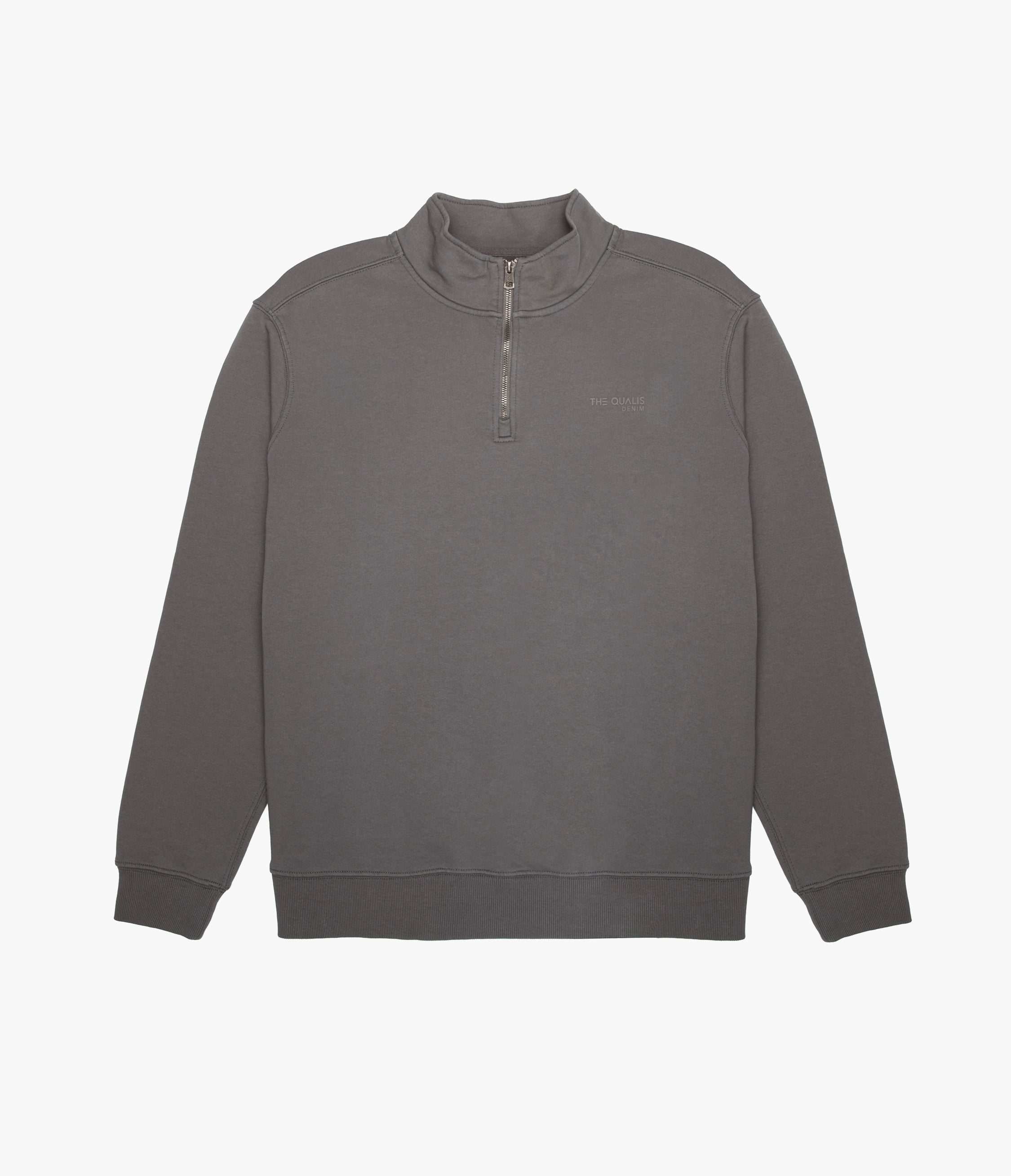 Polerón Hombre Algodón Half Zipper Teo Verde