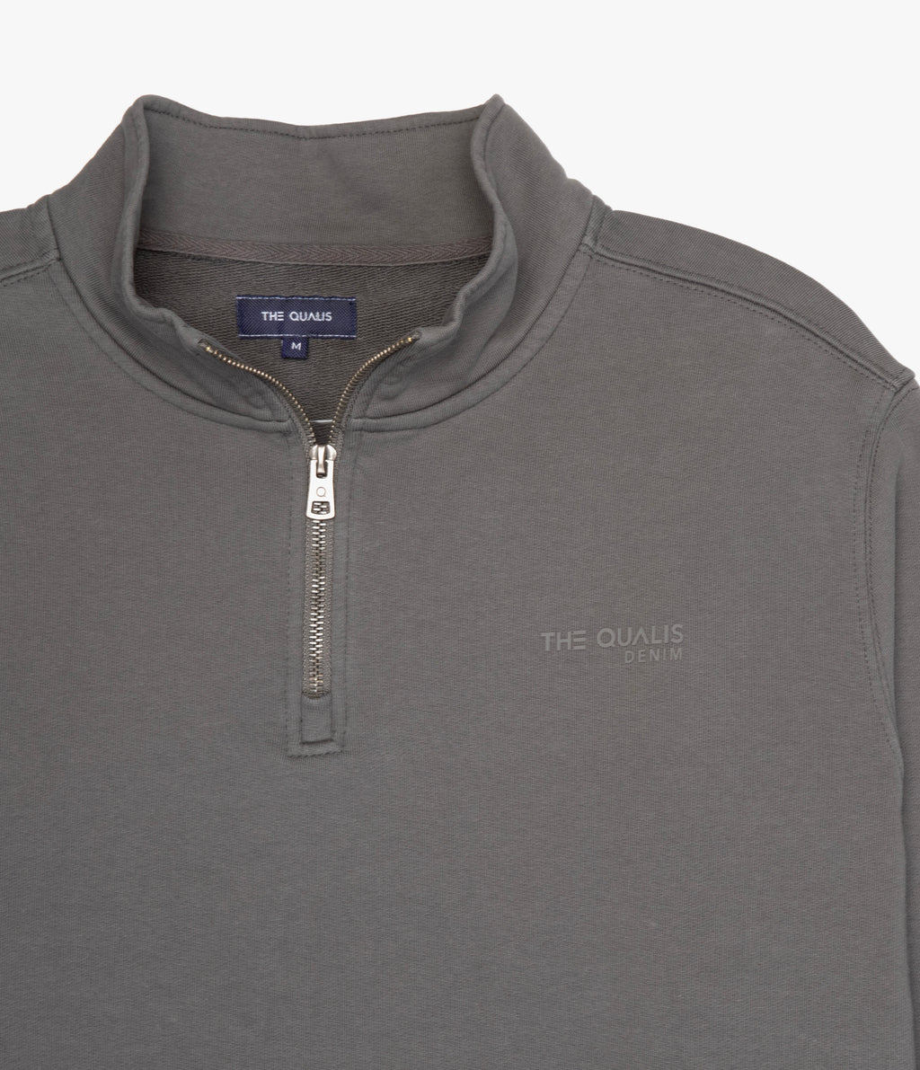 Polerón Hombre Algodón Half Zipper Teo Verde