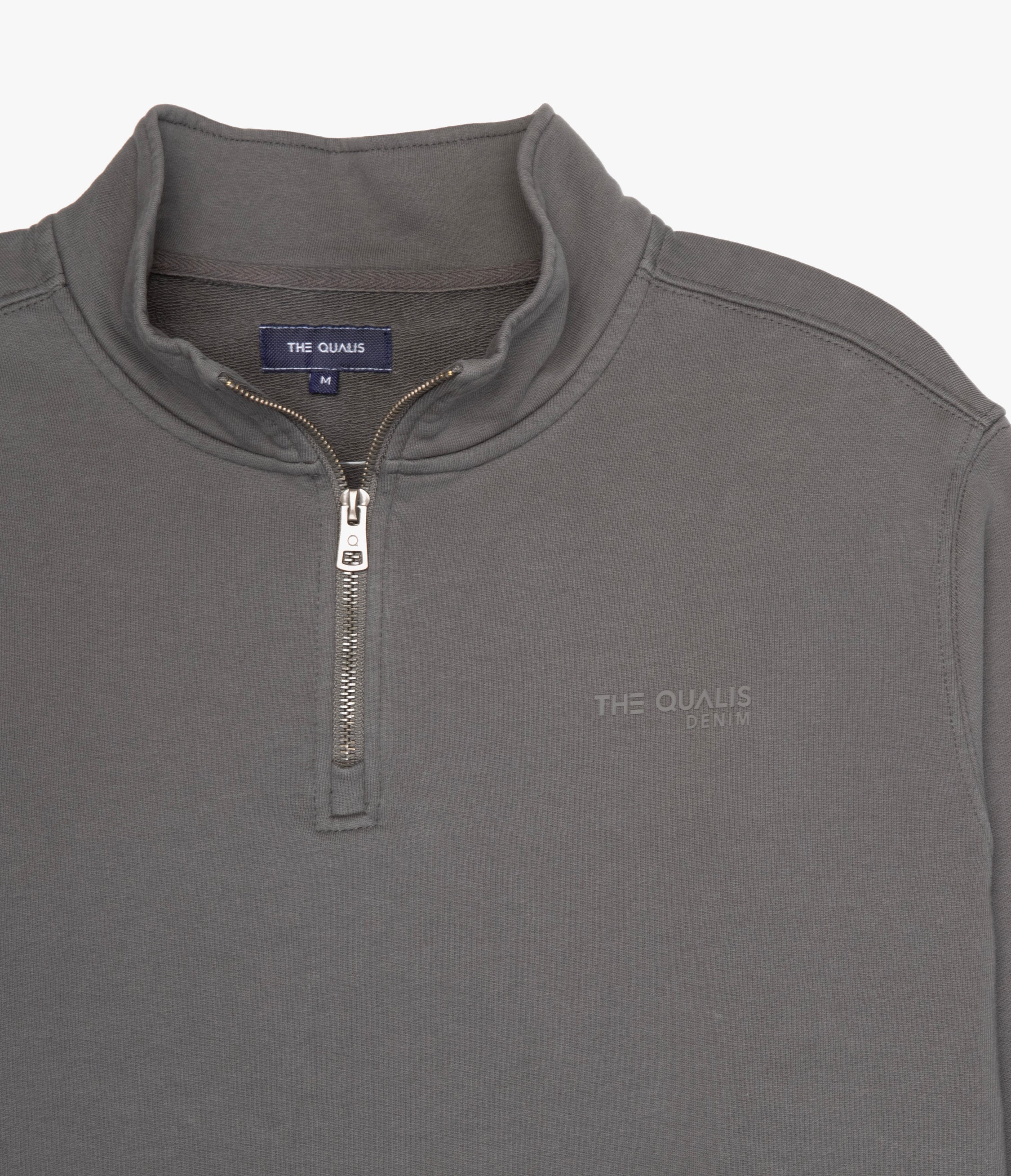 Polerón Hombre Algodón Half Zipper Teo Verde