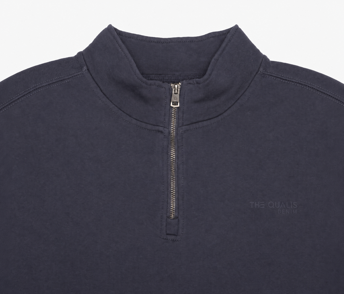Polerón Hombre Algodón Half Zipper Teo Azul Marino