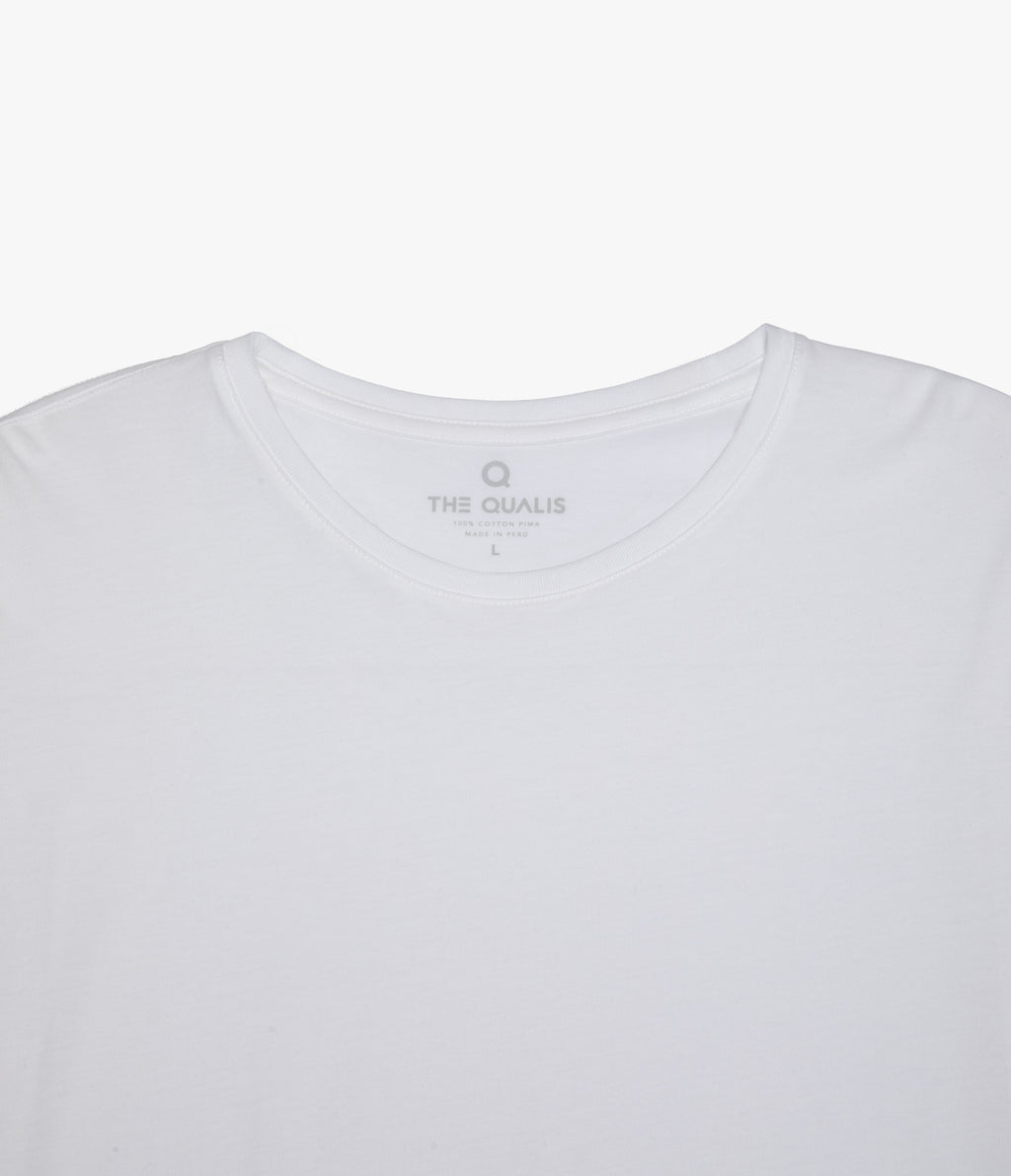 Polera Básica Hombre 100% algodón Pima Blanca