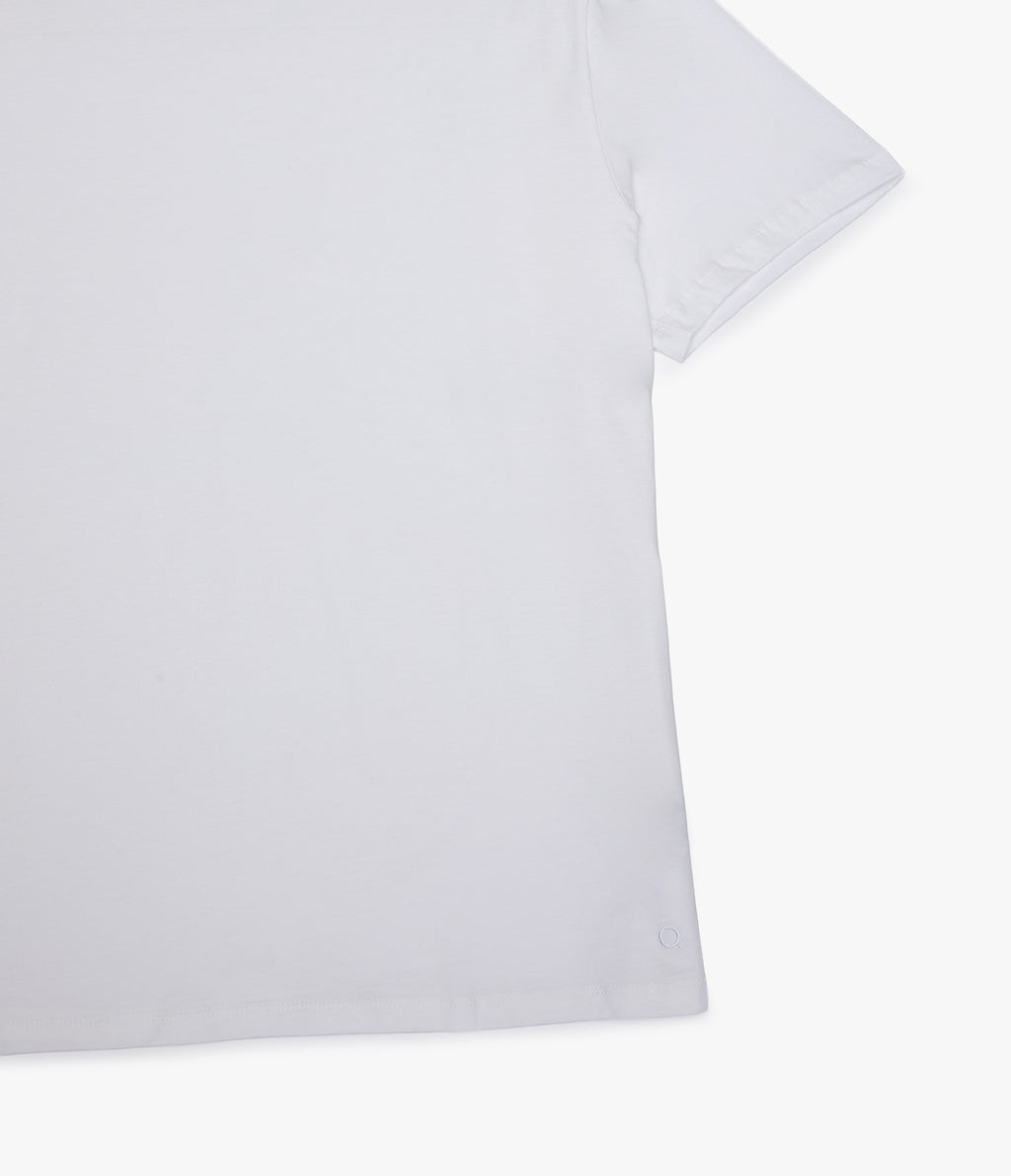 Polera Básica Hombre 100% algodón Pima Blanca