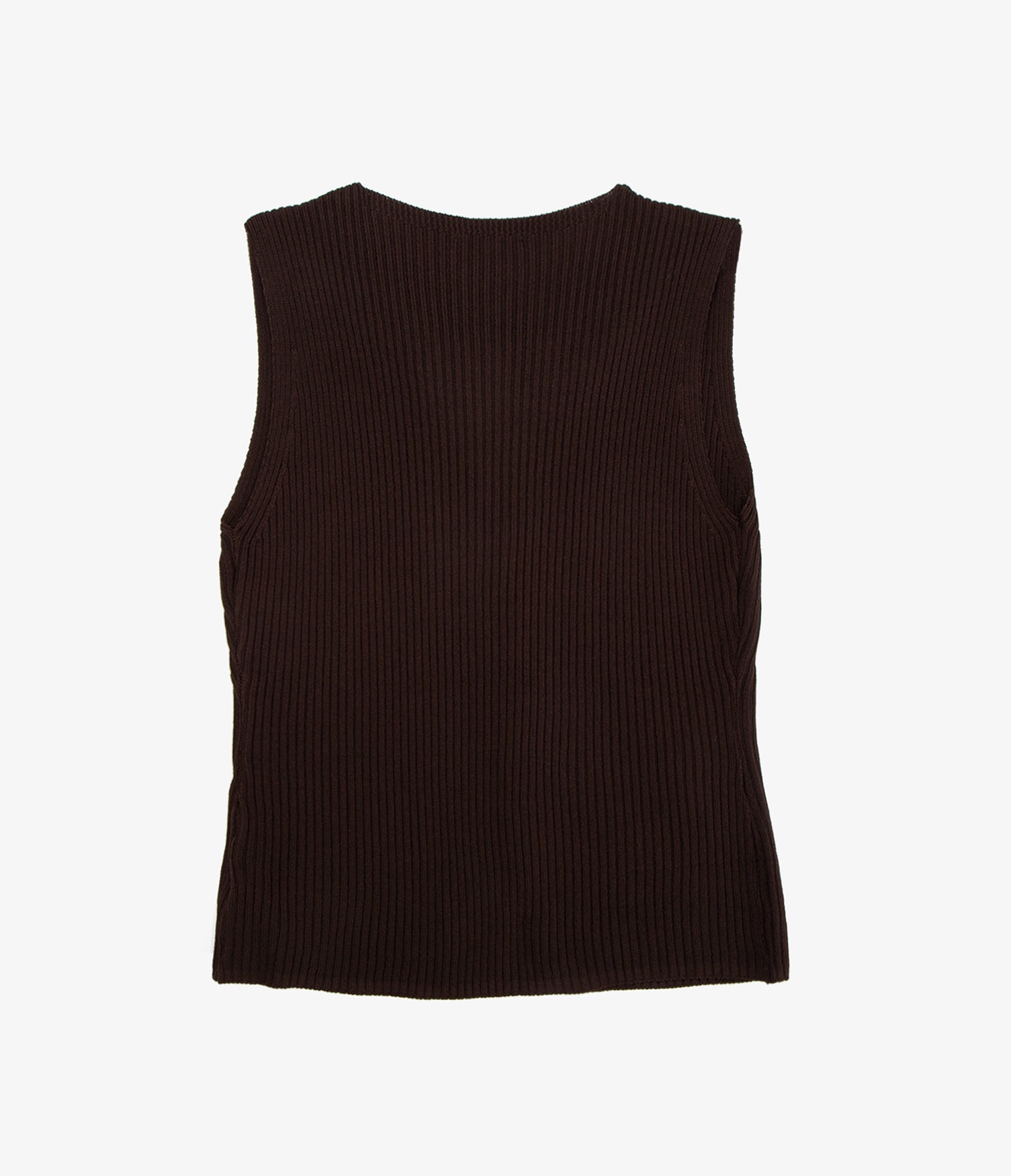 Top Mujer Tejido Botones Café