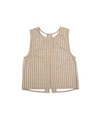 Top Mujer Denim 100% Algodón Rayado Beige