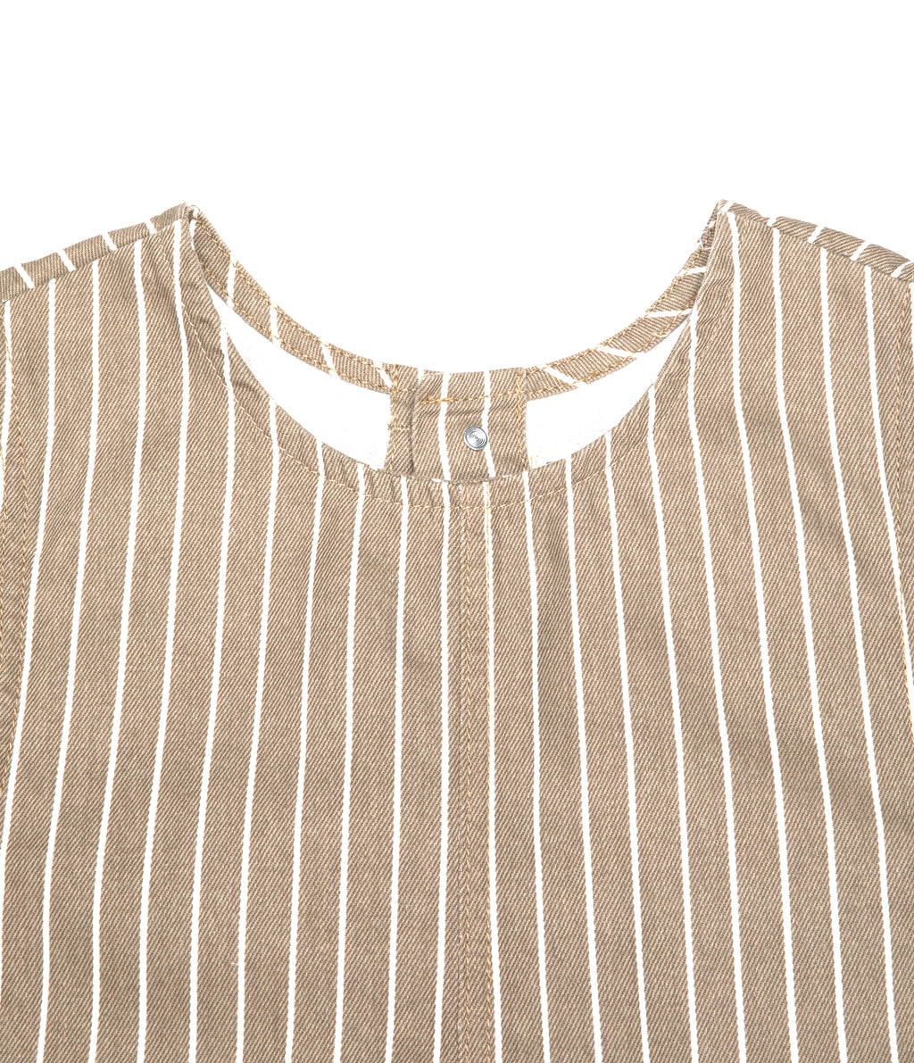 Top Mujer Denim 100% Algodón Rayado Beige