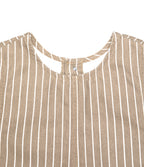 Top Mujer Denim 100% Algodón Rayado Beige