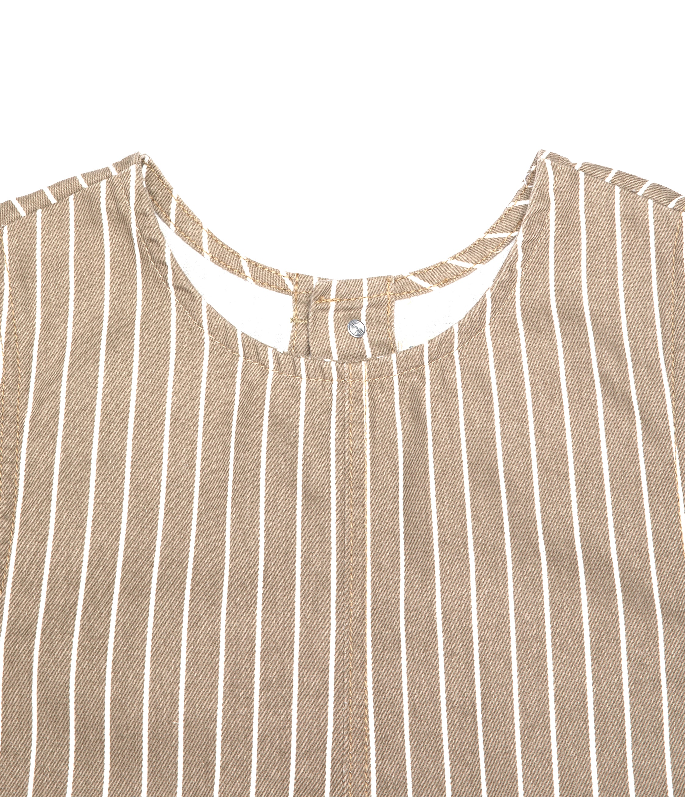 Top Mujer Denim 100% Algodón Rayado Beige