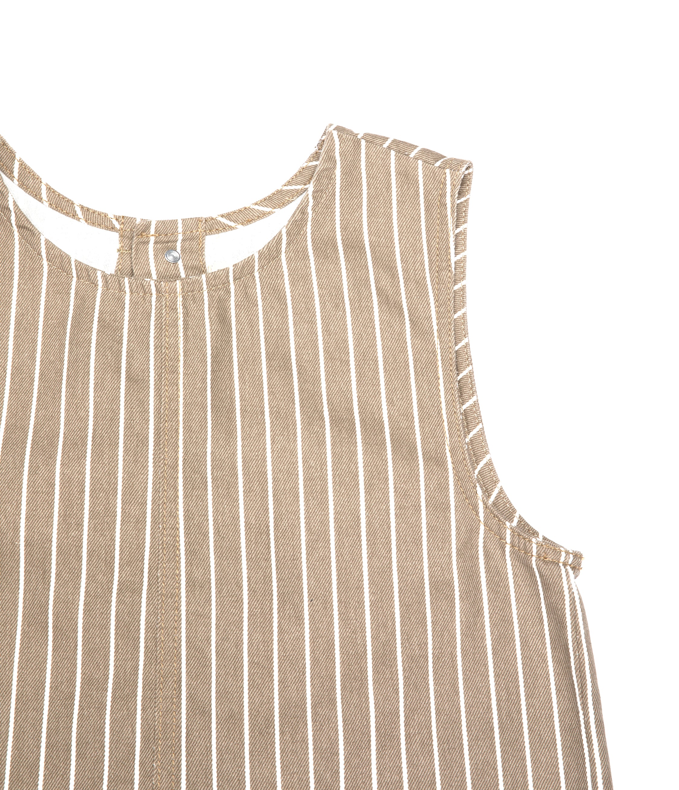 Top Mujer Denim 100% Algodón Rayado Beige