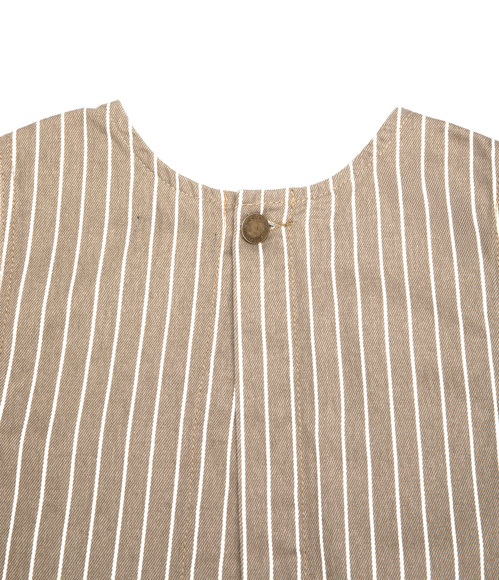 Top Mujer Denim 100% Algodón Rayado Beige