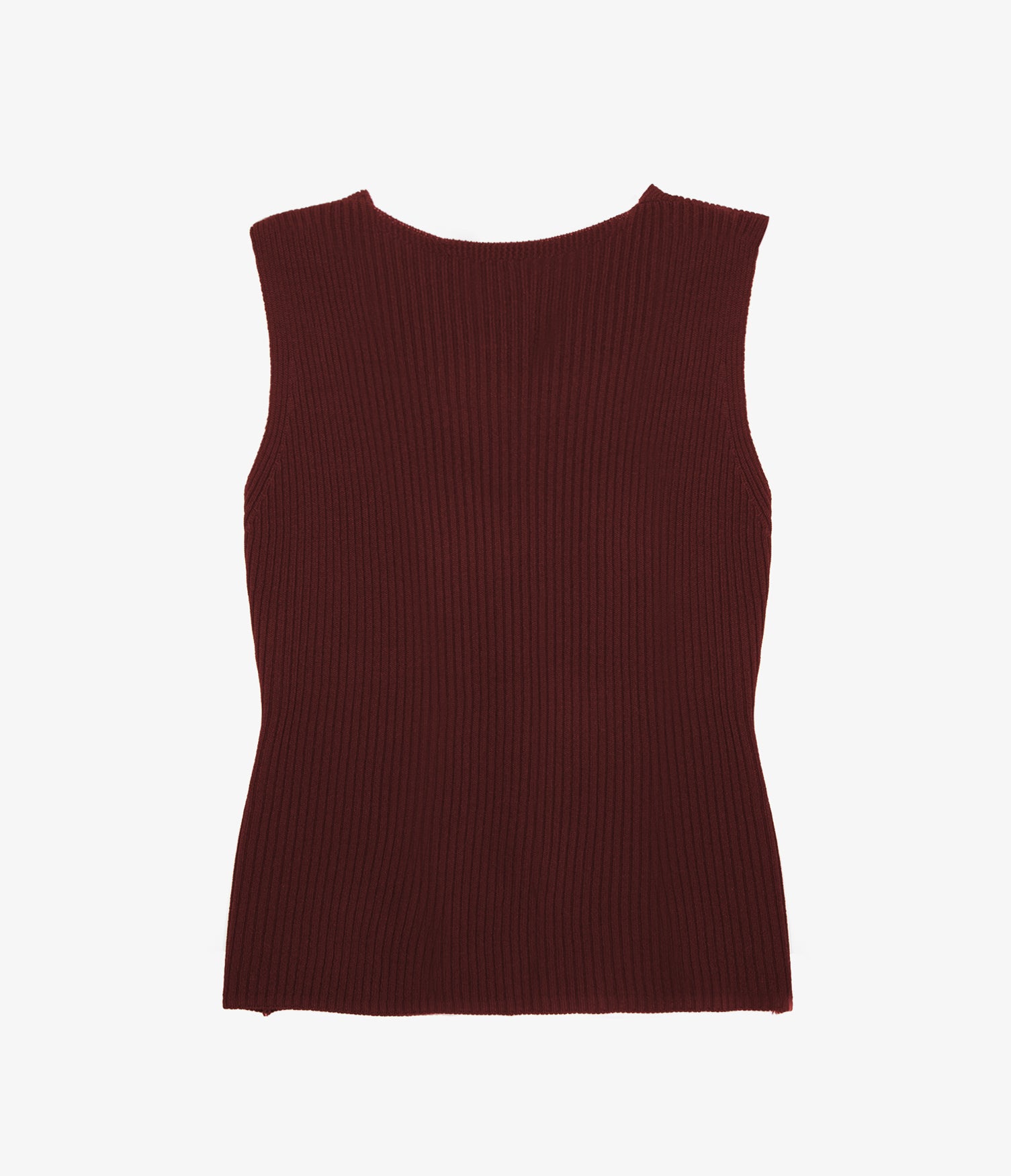 Top Mujer Tejido Botones Burdeo