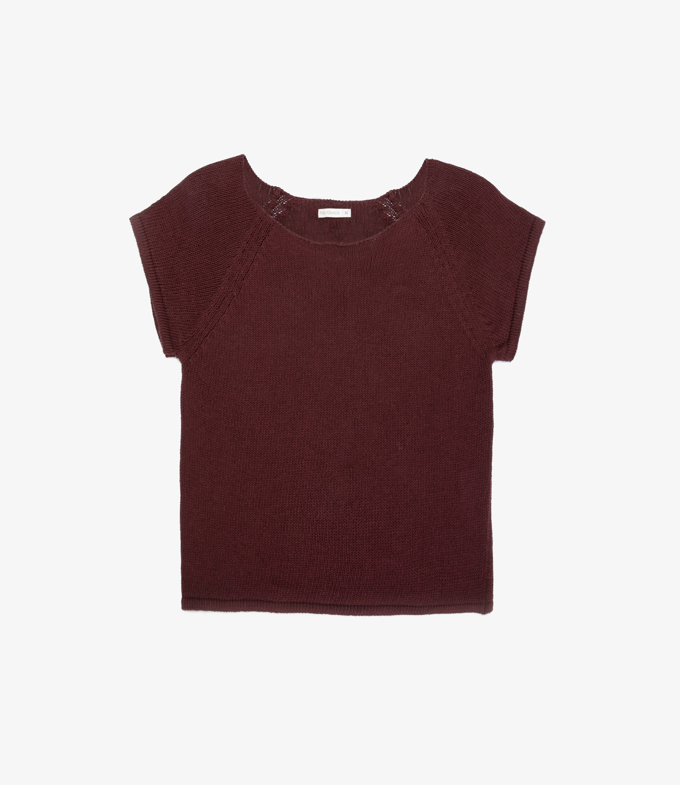Polera Mujer Tejida Algodón Lia Burdeo