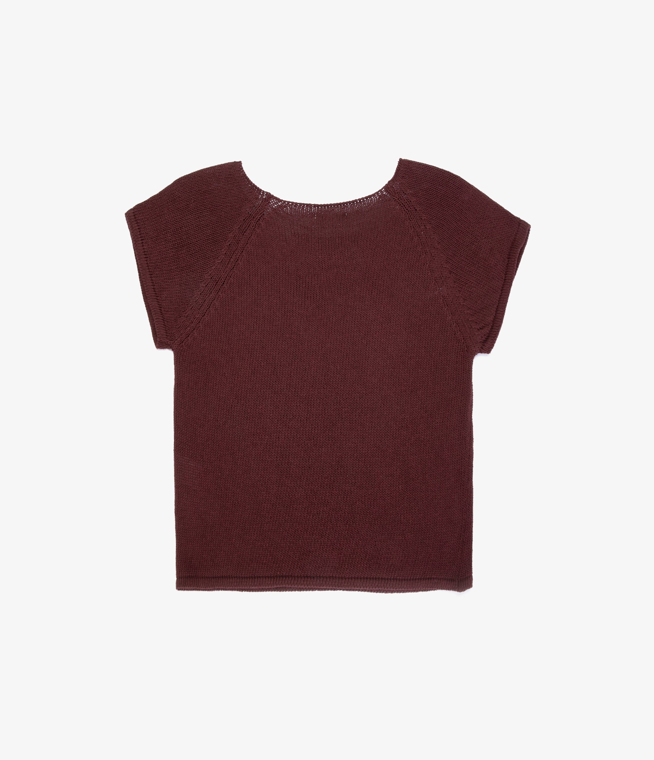 Polera Mujer Tejida Algodón Lia Burdeo