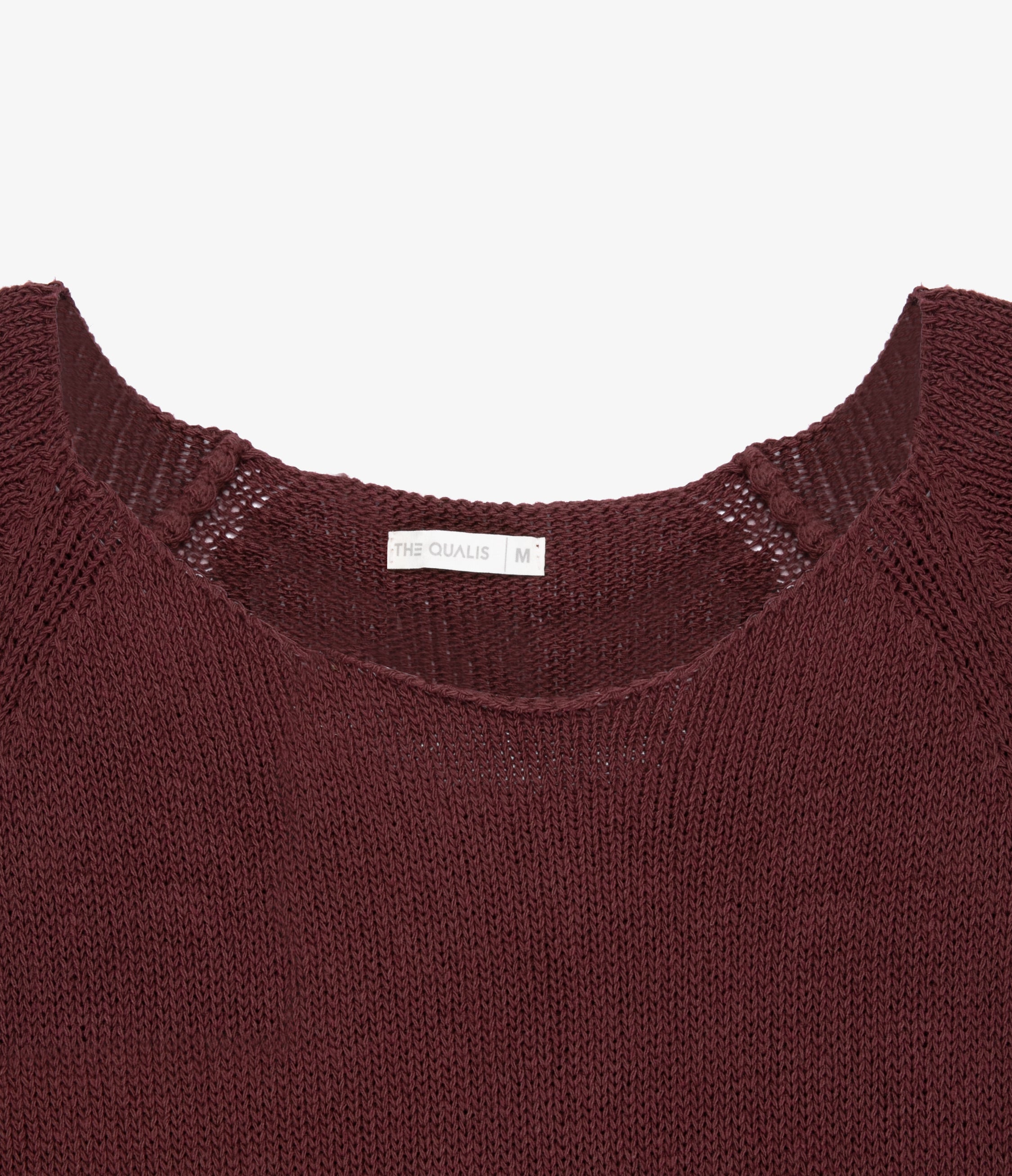 Polera Mujer Tejida Algodón Lia Burdeo