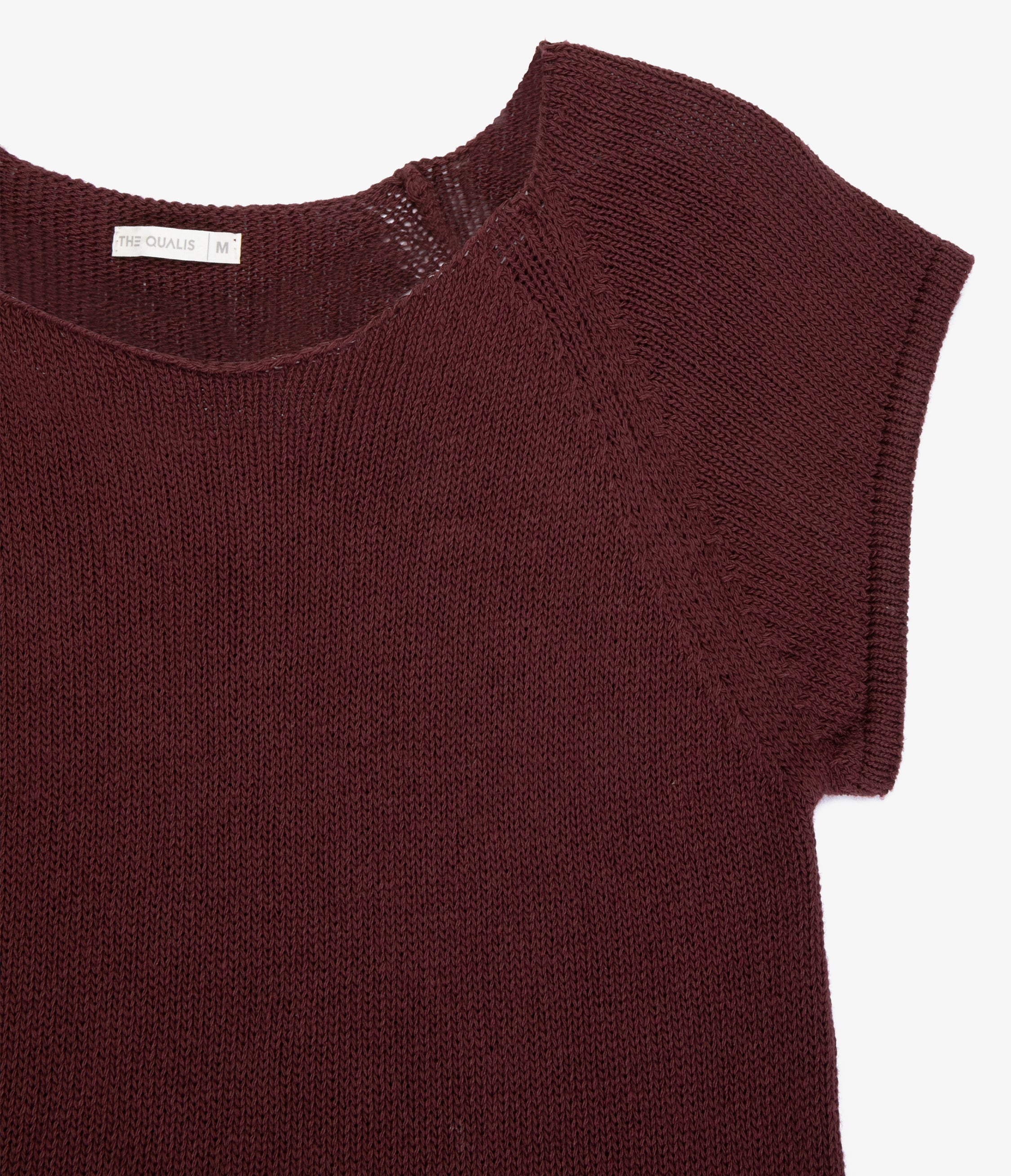 Polera Mujer Tejida Algodón Lia Burdeo