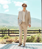 Pantalón Hombre Lino Sam Café