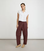 Pantalón Mujer Baggy Algodón Parma Burdeo