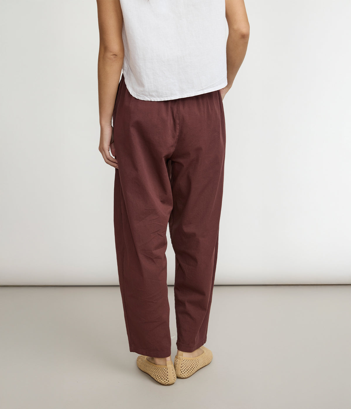 Pantalón Mujer Baggy Algodón Parma Burdeo