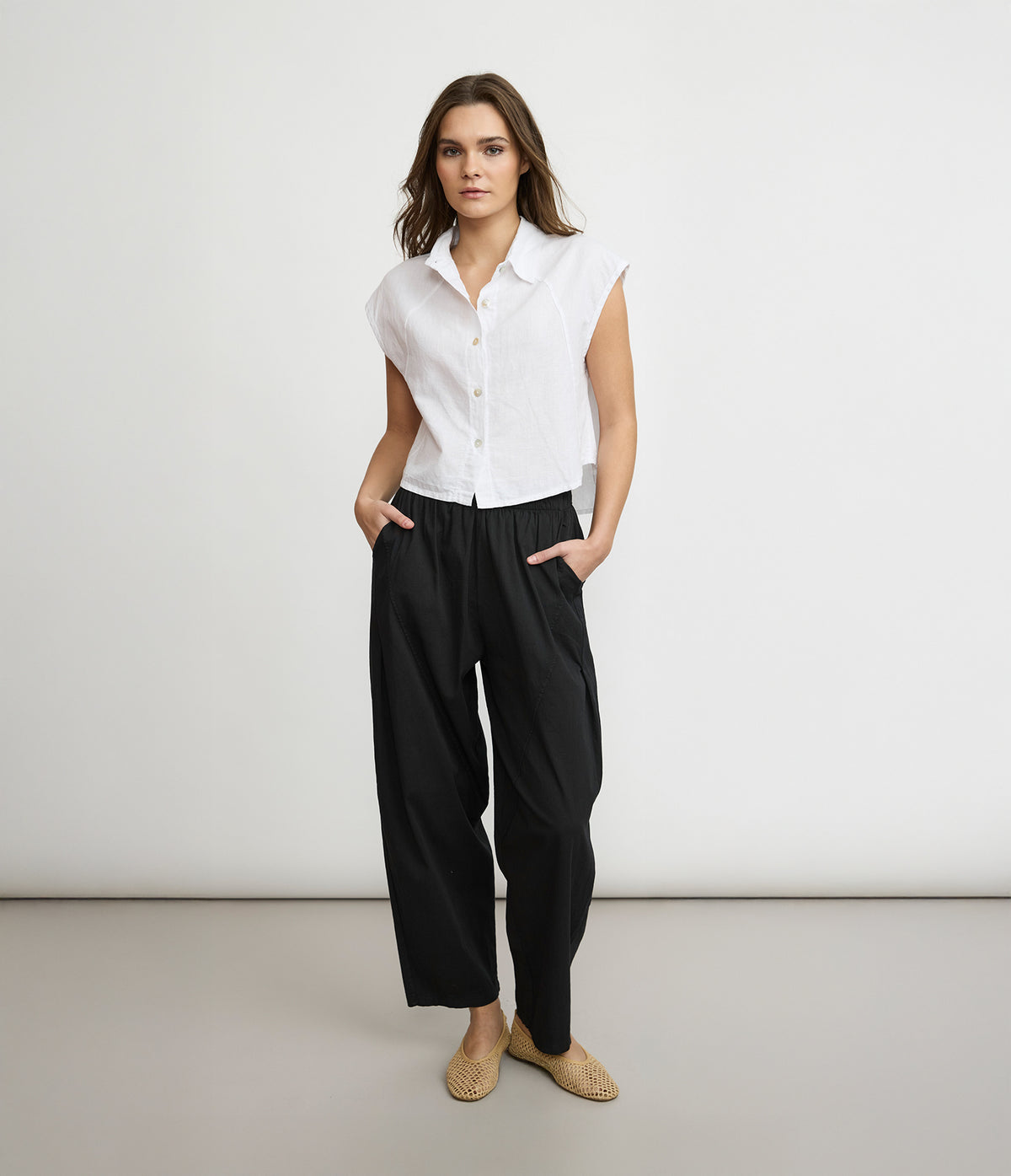 Pantalón Mujer Baggy Algodón Parma Negro