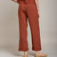 Pantalón Baggy Mujer 100% Lino Firenze Terracota