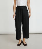 Pantalón Mujer Lino Baggy Negro Verona