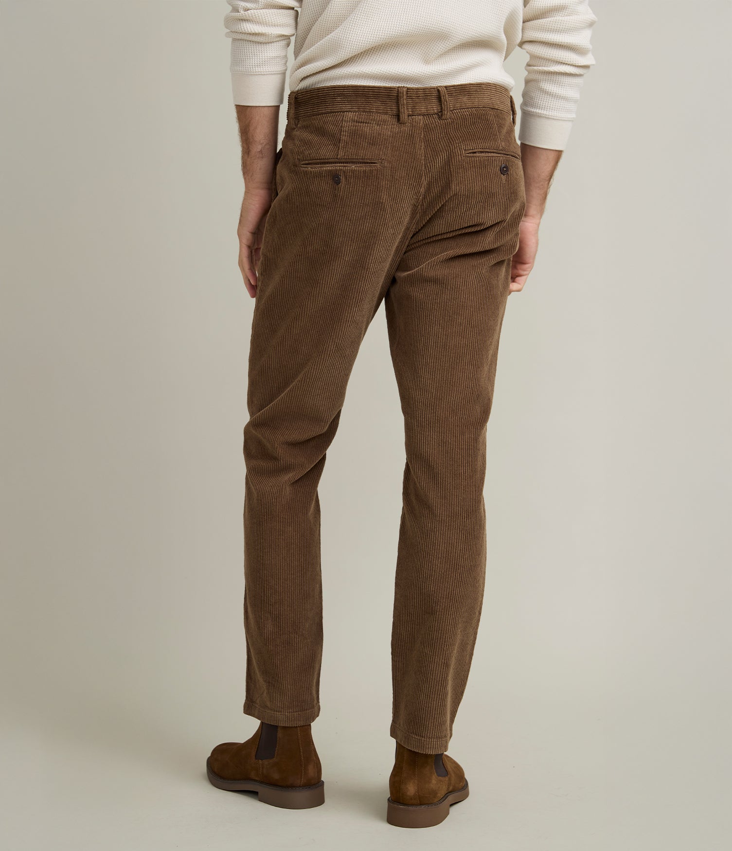 Pantalón Hombre 100% Algodón Cotelé Café