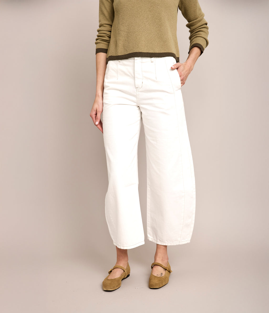 Pantalón Barrel Denim Belle Blanco