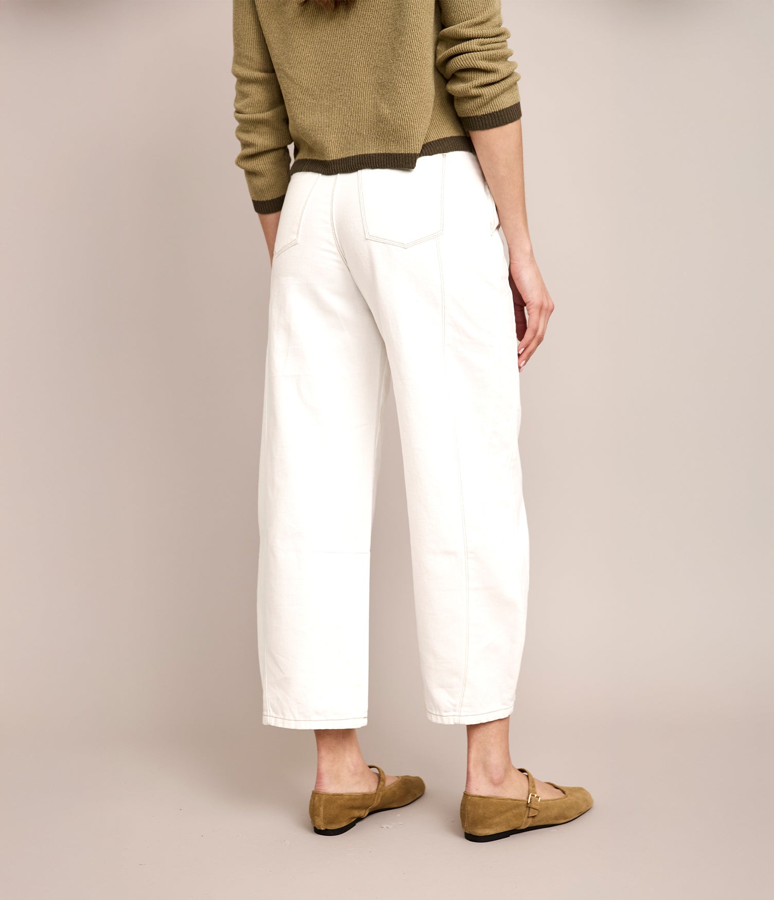 Pantalón Barrel Denim Belle Blanco