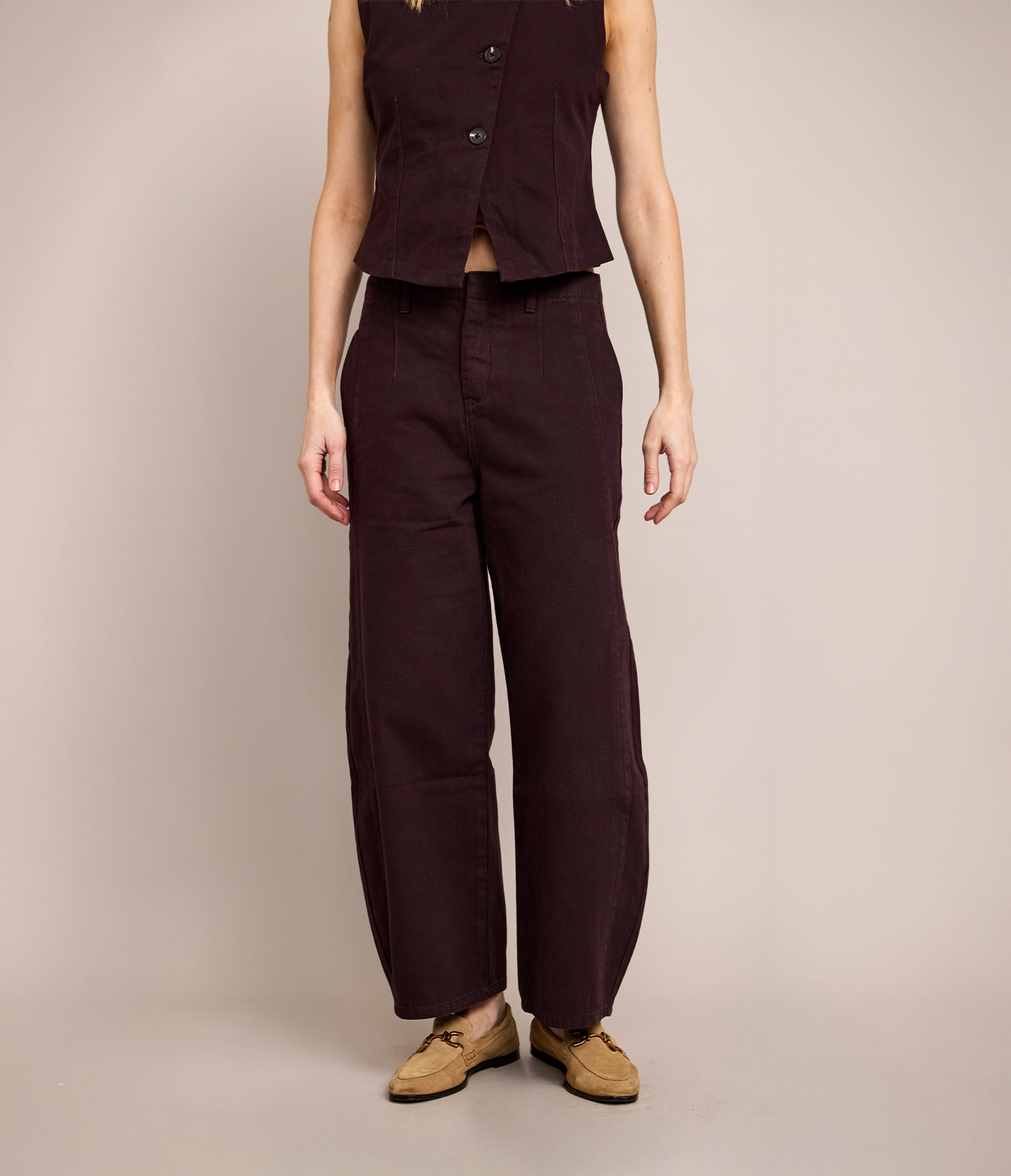 Pantalón Barrel Denim Belle Berenjena