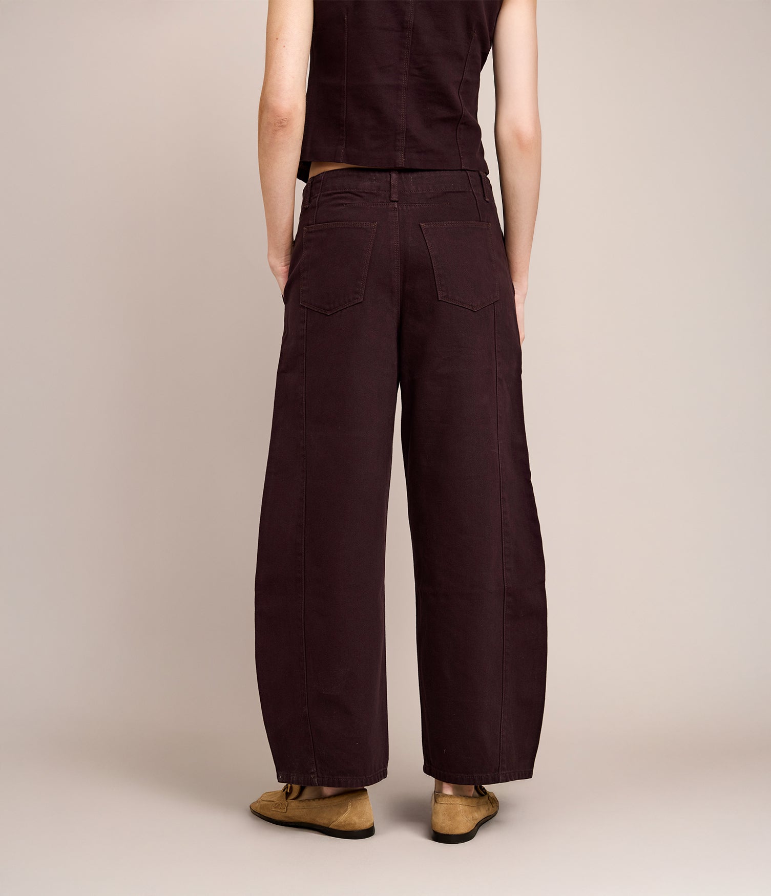 Pantalón Barrel Denim Belle Berenjena