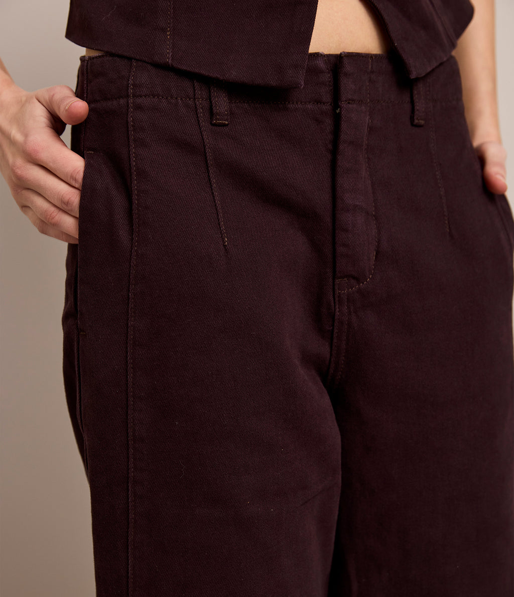 Pantalón Barrel Denim Belle Berenjena