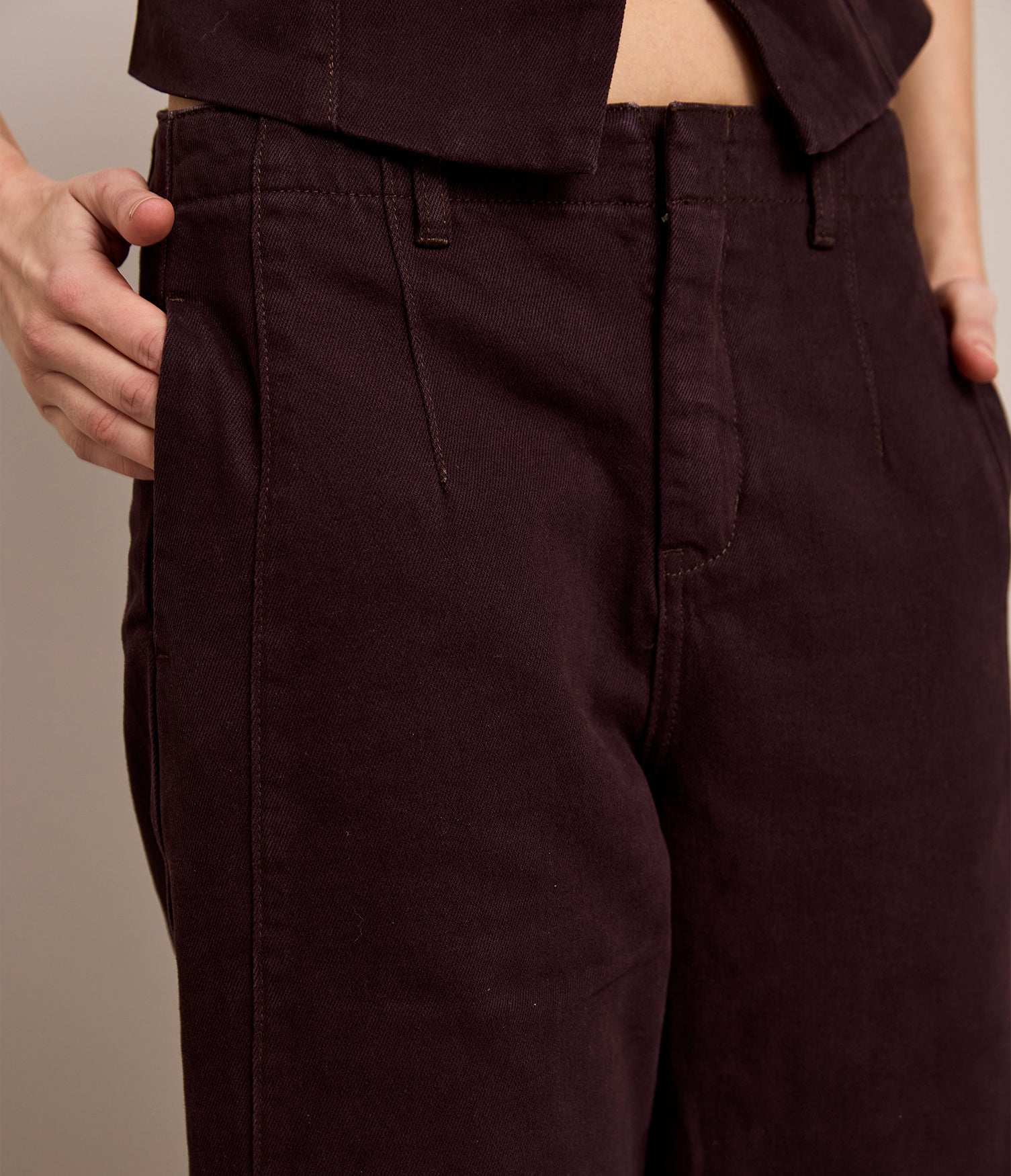 Pantalón Barrel Denim Belle Berenjena