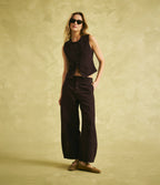 Pantalón Barrel Denim Belle Berenjena