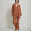 Pantalón Mujer 100% Lino italiano Fiore Terracota