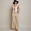 Pantalón Mujer 100% Lino Firenze Beige