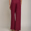 Pantalón Mujer 100% Lino Firenze Burdeo