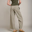 Pantalón Mujer 100% Lino Firenze Verde