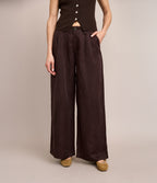 Pantalón Mujer Sastrero Lyocell Lino Alana Café Chocolate