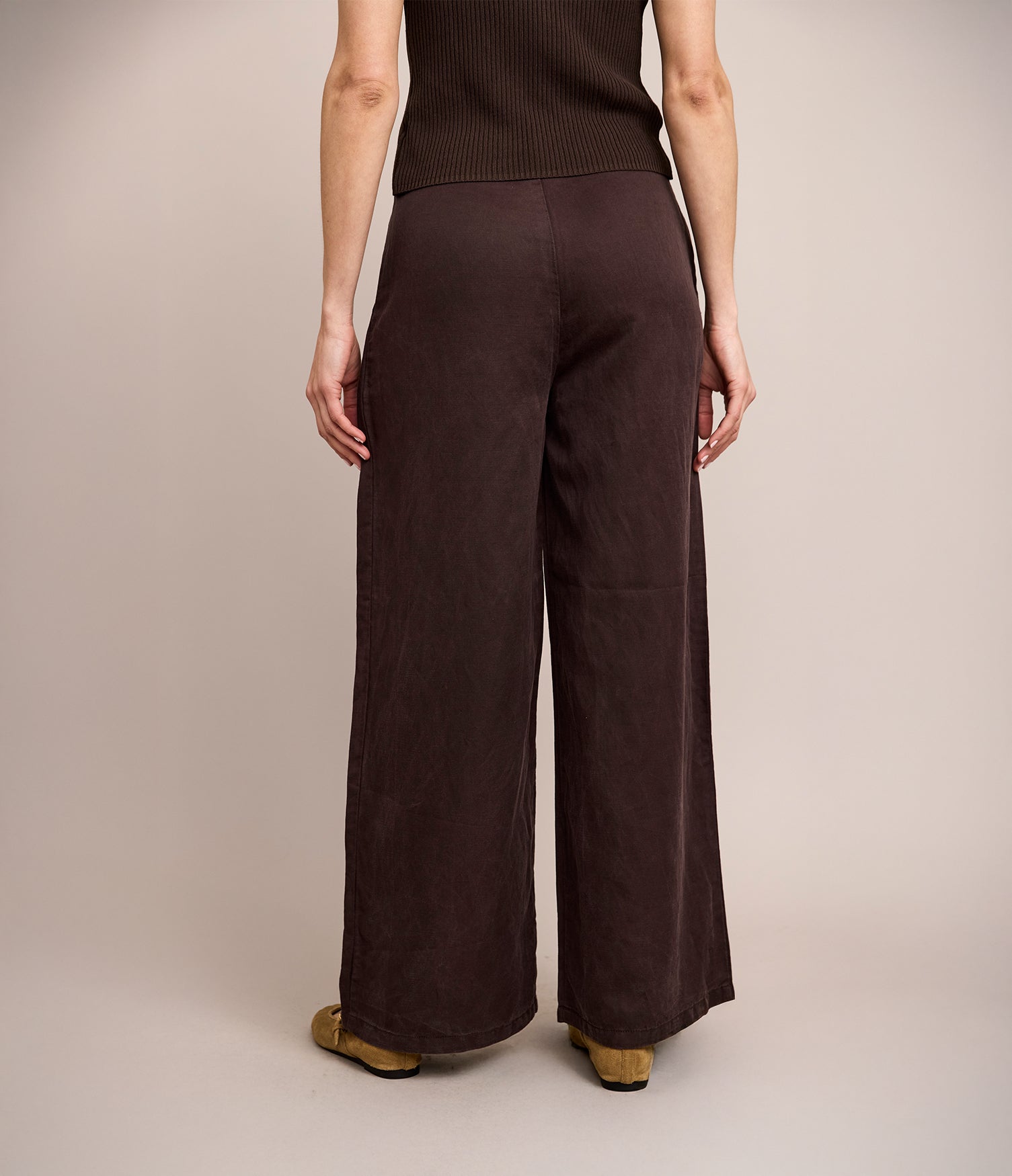 Pantalón Mujer Sastrero Lyocell Lino Alana Café Chocolate