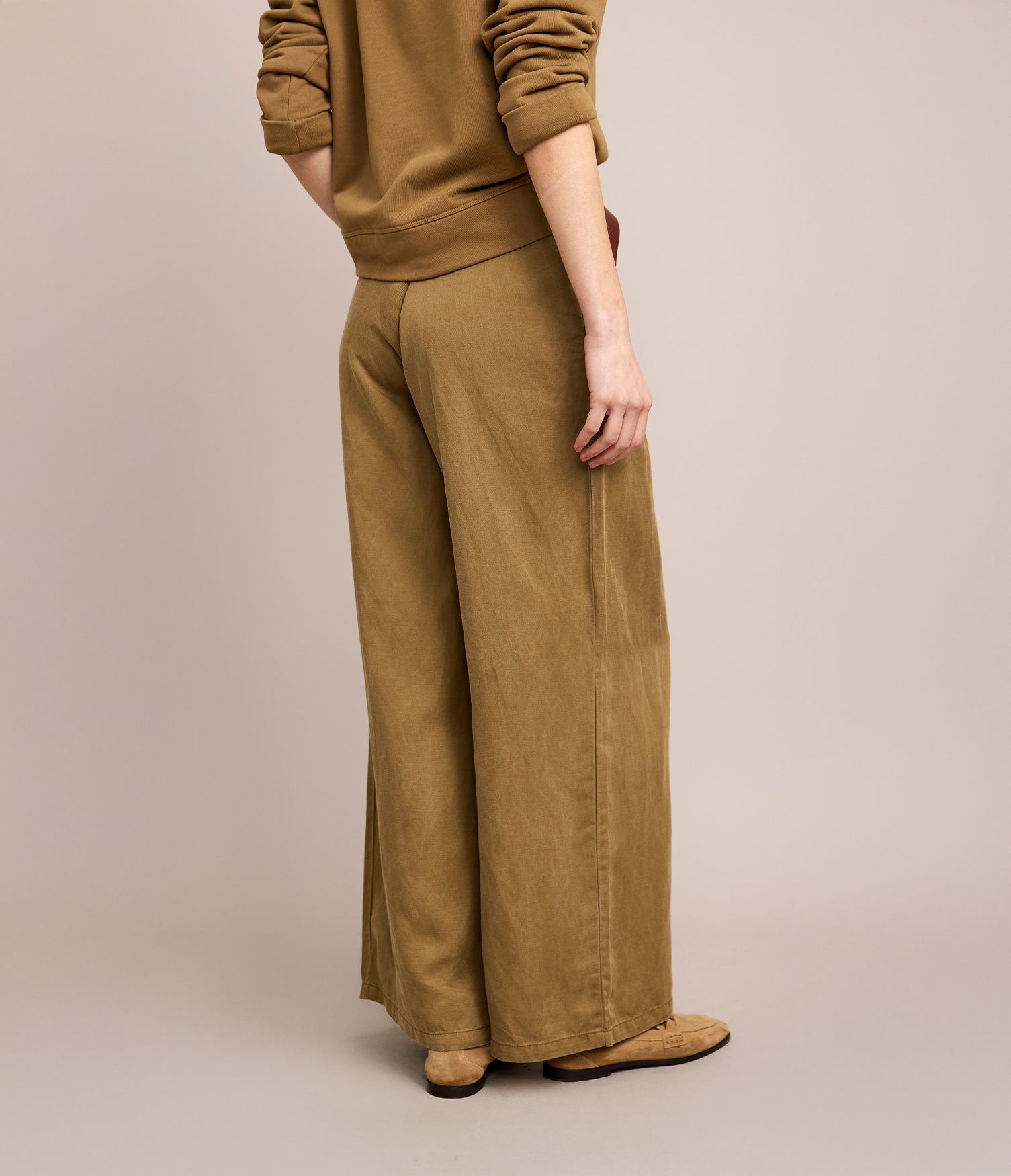 Pantalón Mujer Sastrero Lyocell Lino Alana Beige