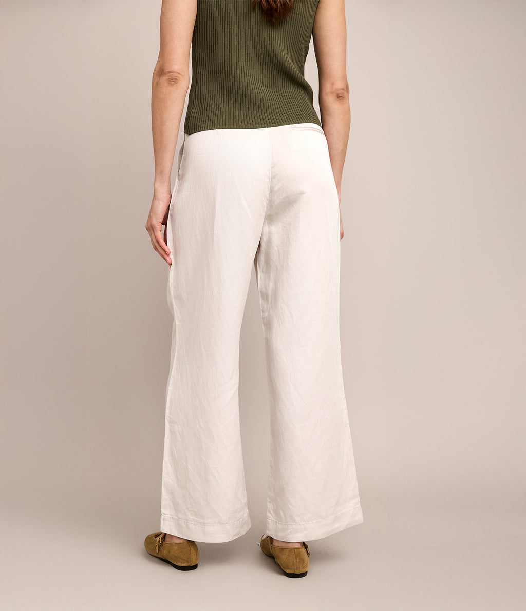 Pantalón Mujer Sastrero Lyocell Lino Elena Ecru