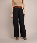 Pantalón Mujer Sastrero Lyocell Lino Elena Negro