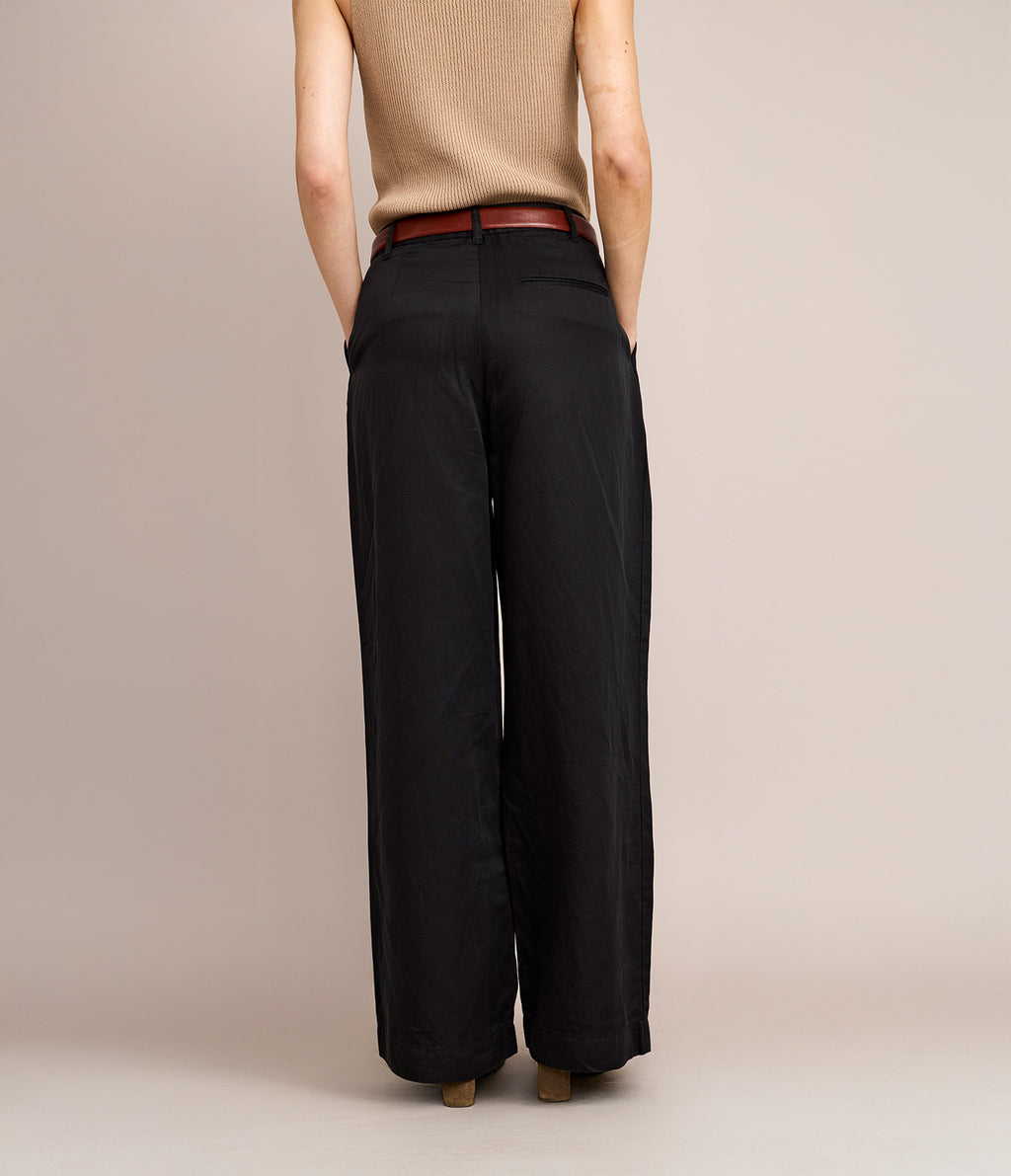 Pantalón Mujer Sastrero Lyocell Lino Elena Negro
