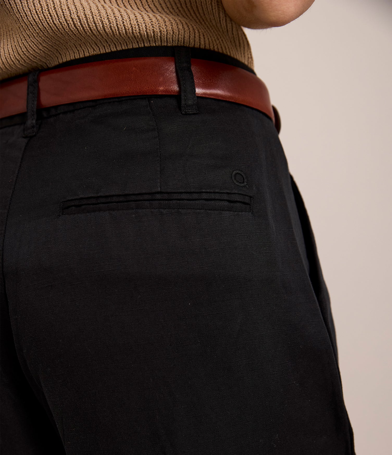 Pantalón Mujer Sastrero Lyocell Lino Elena Negro