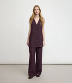 Pantalón Mujer Lino Milan Morado