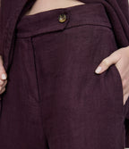 Pantalón Mujer Lino Milan Morado