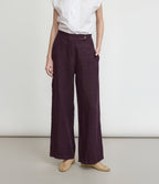 Pantalón Mujer Lino Milan Morado