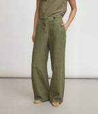Pantalón Mujer Lino Milan Verde